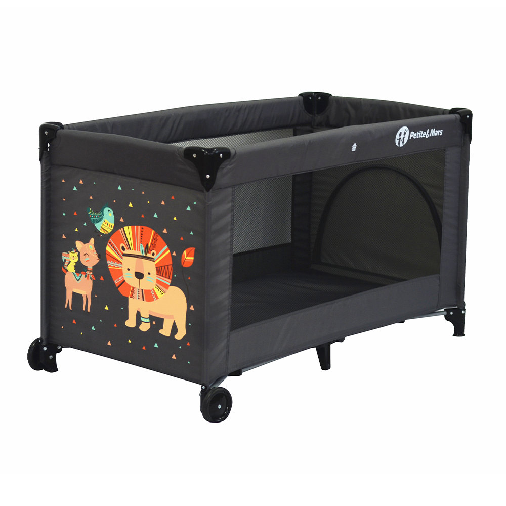 PETITE&amp;MARS Postieľka cestovná Koot - Lion Grey