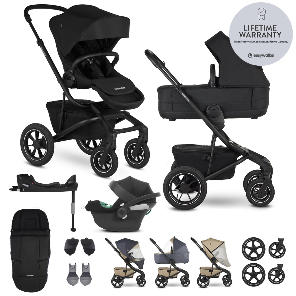 EASYWALKER SET Kočík 4v1 Jimmey Pepper Black XXL AIR + RWS + CYBEX Aton B2 i-Size +základňa