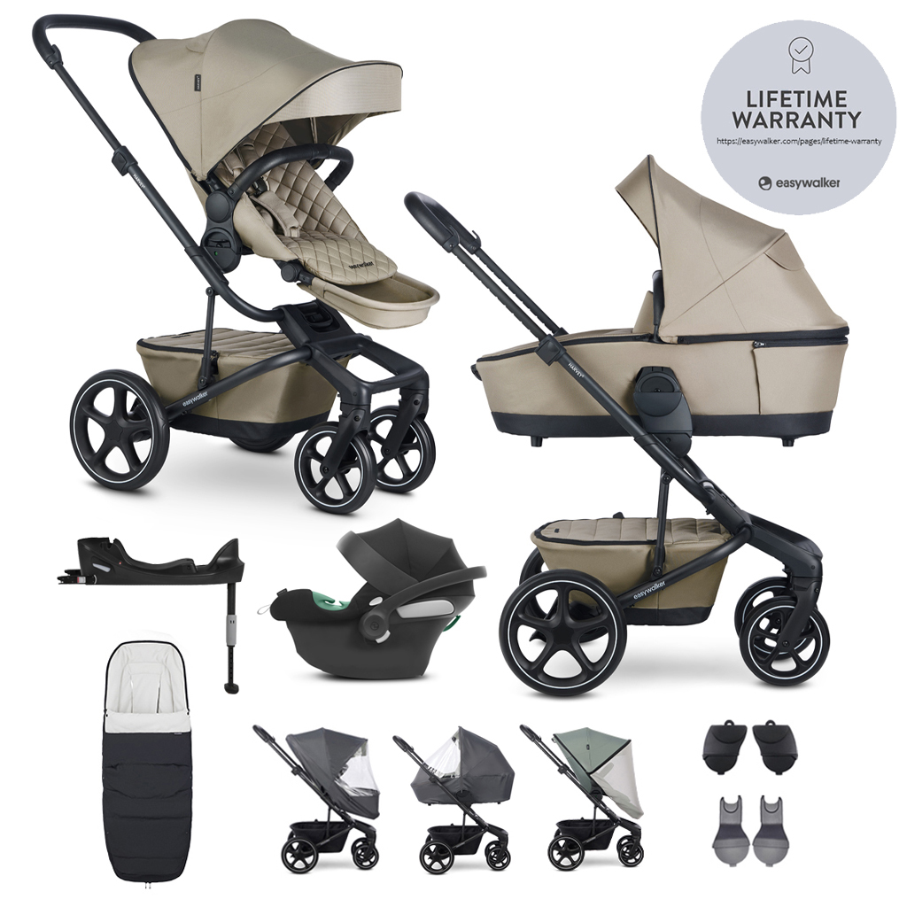 EASYWALKER SET Kočík 4v1 Harvey⁵ Premium Pearl Taupe XXL RWS + CYBEX Aton B2 i-Size