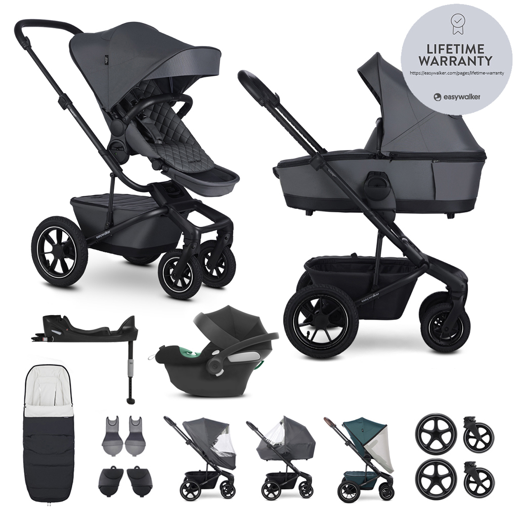EASYWALKER SET Kočík 4v1 Harvey⁵ Premium Mineral Grey XXL AIR + CYBEX Aton B2 i-Size