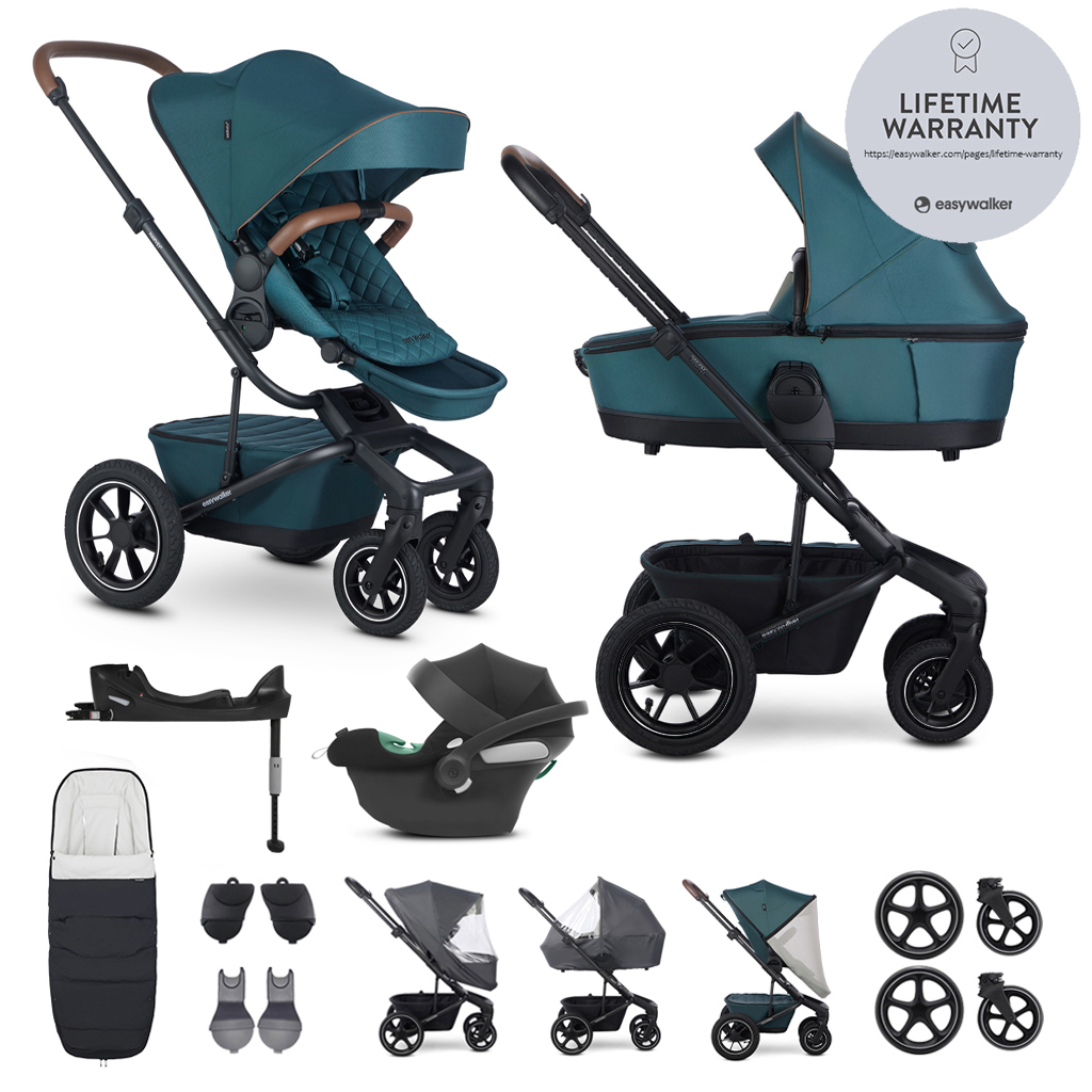 EASYWALKER SET Kočík 4v1 Harvey⁵ Premium Jade Green XXL AIR + CYBEX Aton B2 i-Size