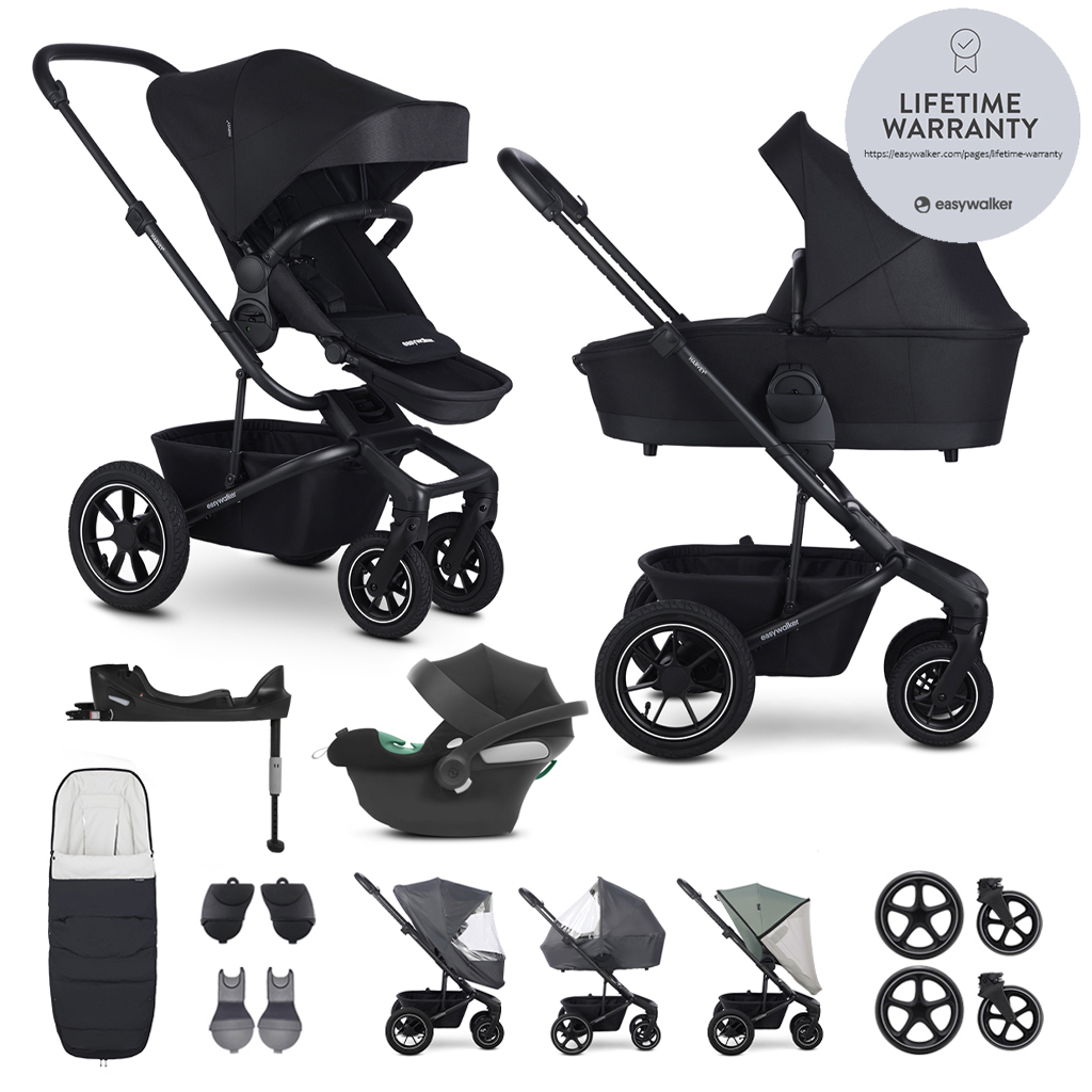 EASYWALKER SET Kočík 4v1 Harvey⁵ Midnight Black XXL AIR + CYBEX Aton B2 i-Size + základňa