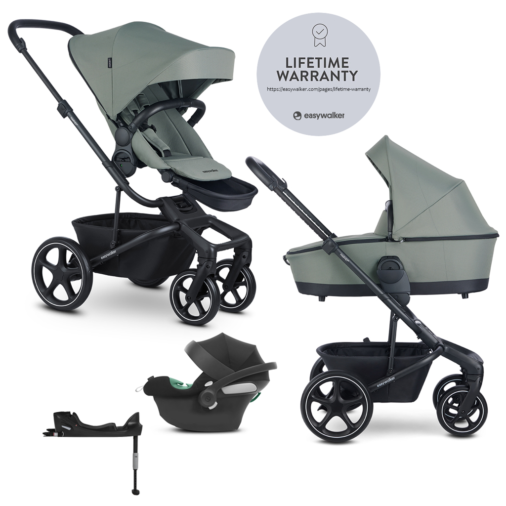 EASYWALKER SET Kočík 4v1 Harvey⁵ 2v1 Agave Green LITE RWS + CYBEX Aton B2 i-Size + základňa
