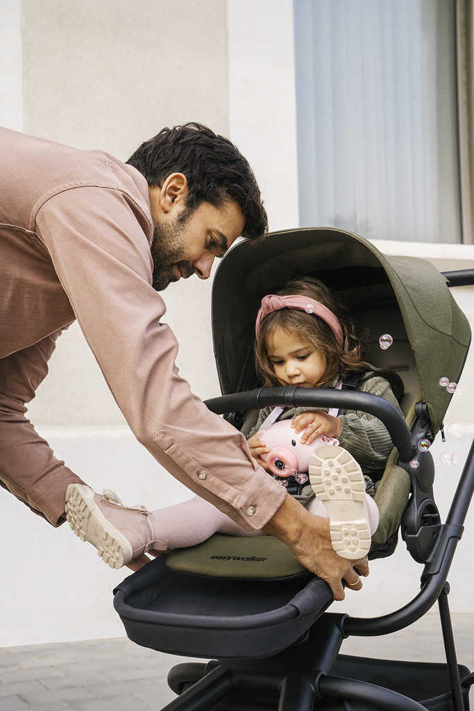 EASYWALKER Set 4XL Kočík kombinovaný Harvey3 Fossil Grey/Spring Green s príslušenstvom