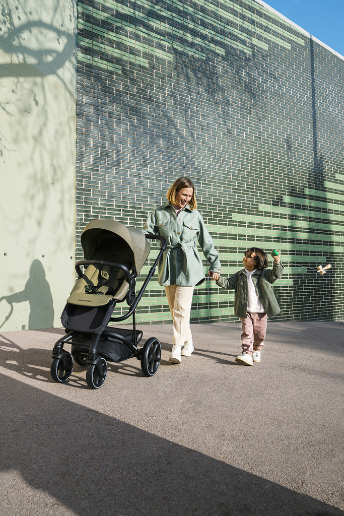 EASYWALKER Set 4XL Kočík kombinovaný Harvey3 Fossil Grey/Spring Green s príslušenstvom