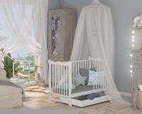 Gimme Five Drevená postieľka/pohovka+zábrana+šuflík JULIANA biela