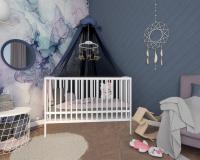 Gimme Five Drevená postieľka/pohovka + zábrana SANDRA biela