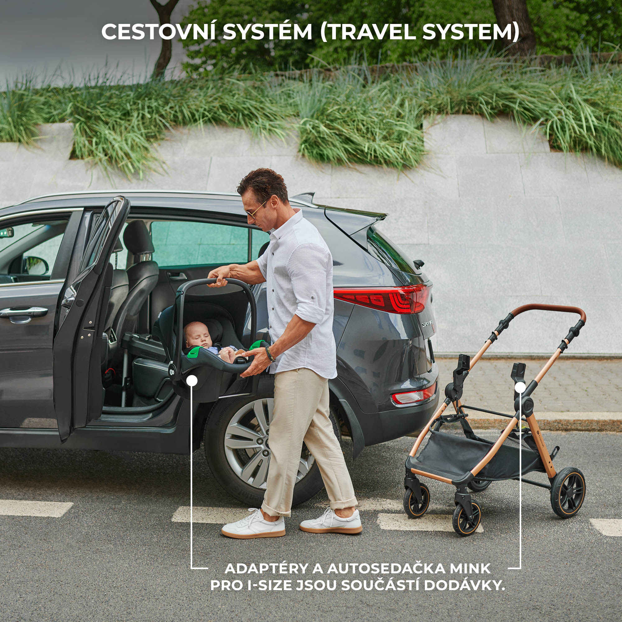 KINDERKRAFT Kočík kombinovaný 3v1 Esme Pro Pure Black