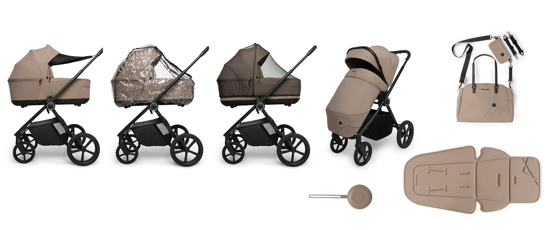 MUUVO Kočík kombinovaný Muuvo One 2v1 Negro