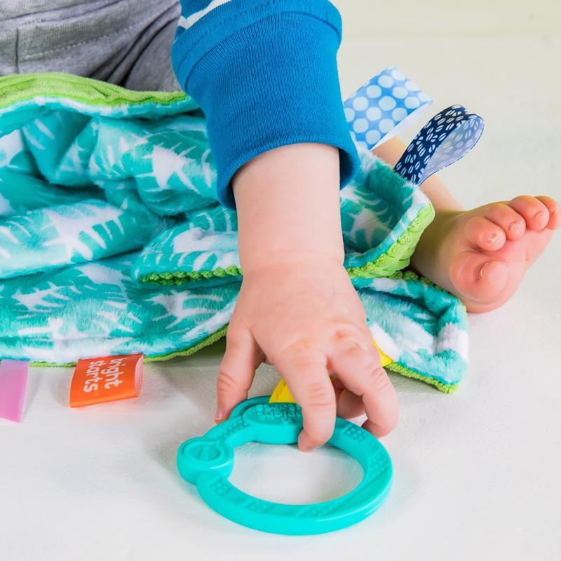 BRIGHT STARTS Maznacia dečka na C krúžku Little Taggies palmy 0m+