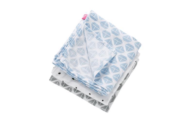 MOTHERHOOD Plienka mušelínová 3ks Blue Boats 70x80cm