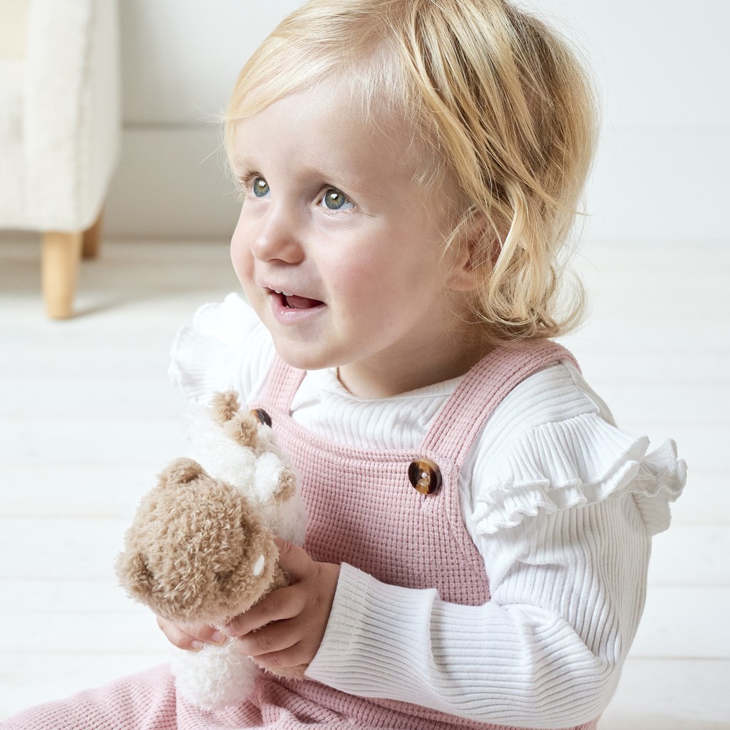 NATTOU Hračka plyšová hrkálka Teddy medvedík 14 cm, 0m+