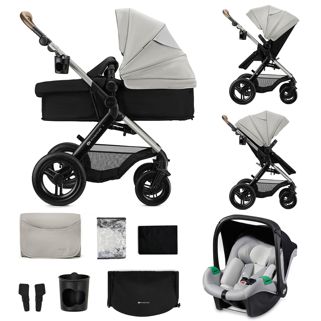 KINDERKRAFT Kočík kombinovaný 3v1 Moov 2 XL Air Grey