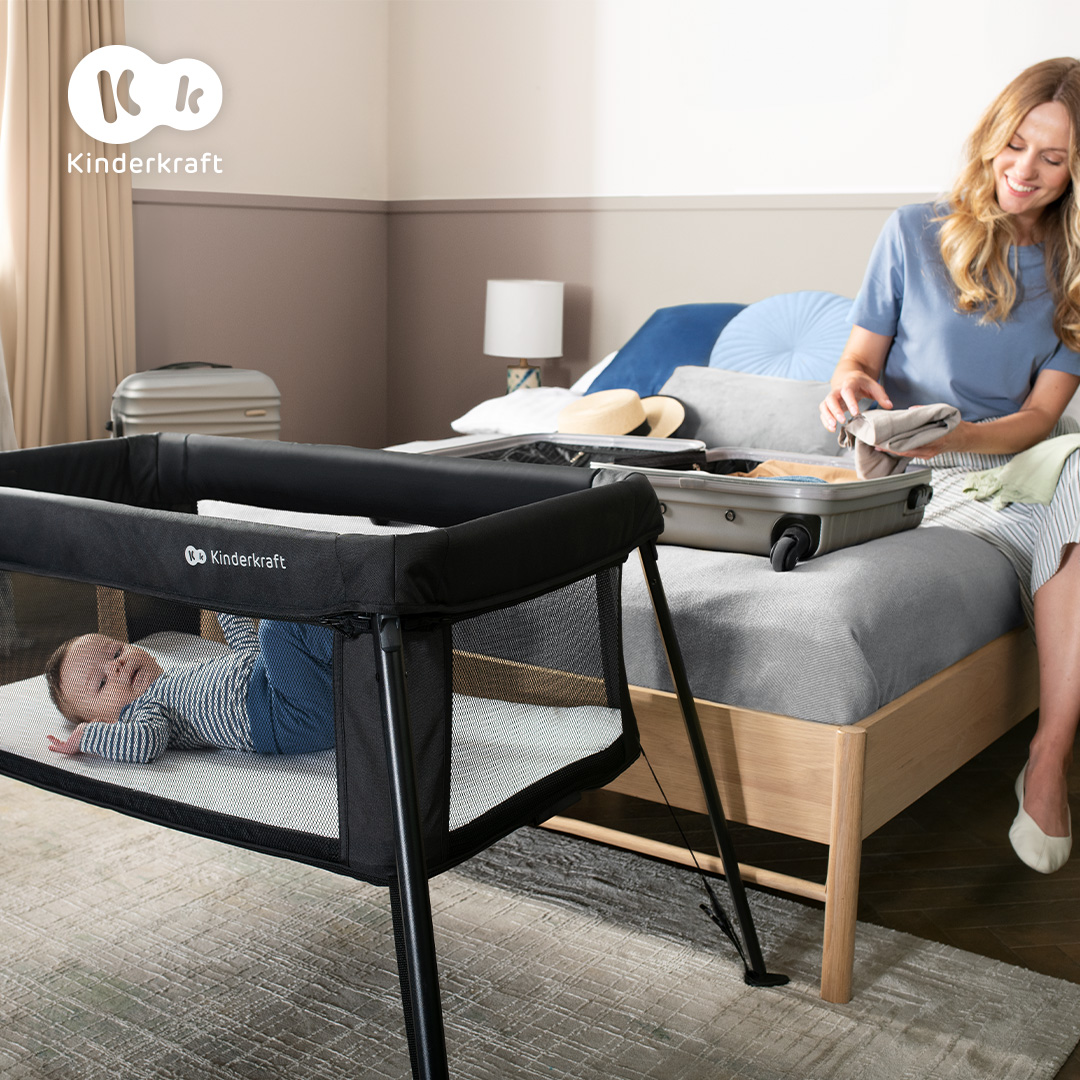 KINDERKRAFT Postieľka cestovná Cami Black