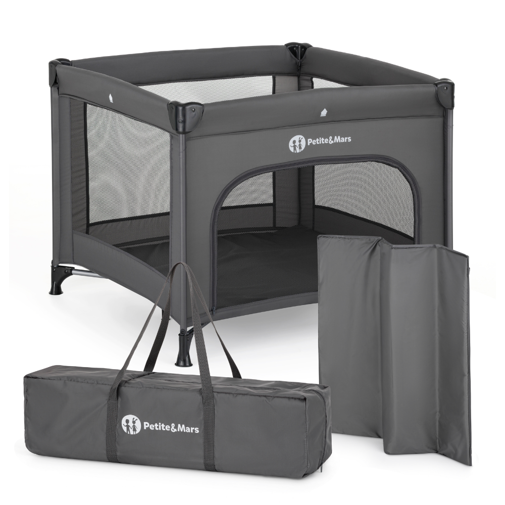 PETITE&MARS Ohrádka cestovná Nook Urban Charchoal Grey