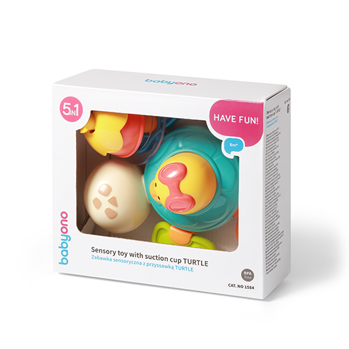 BABYONO Hračka senzorická s prísavkou korytnačka Turtle 6m+