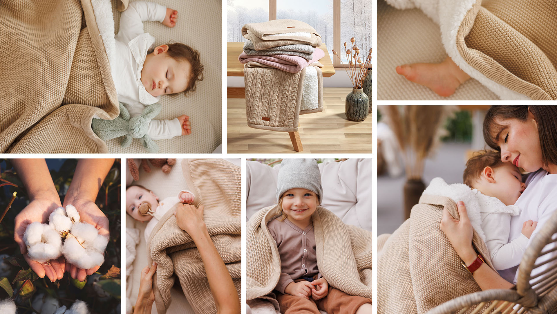 BABYONO Deka bavlnená s fleecovou podšívkou 75 x 100 cm béžová