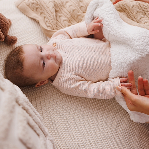 BABYONO Deka bavlnená s fleecovou podšívkou 75 x 100 cm svetlo hnedá