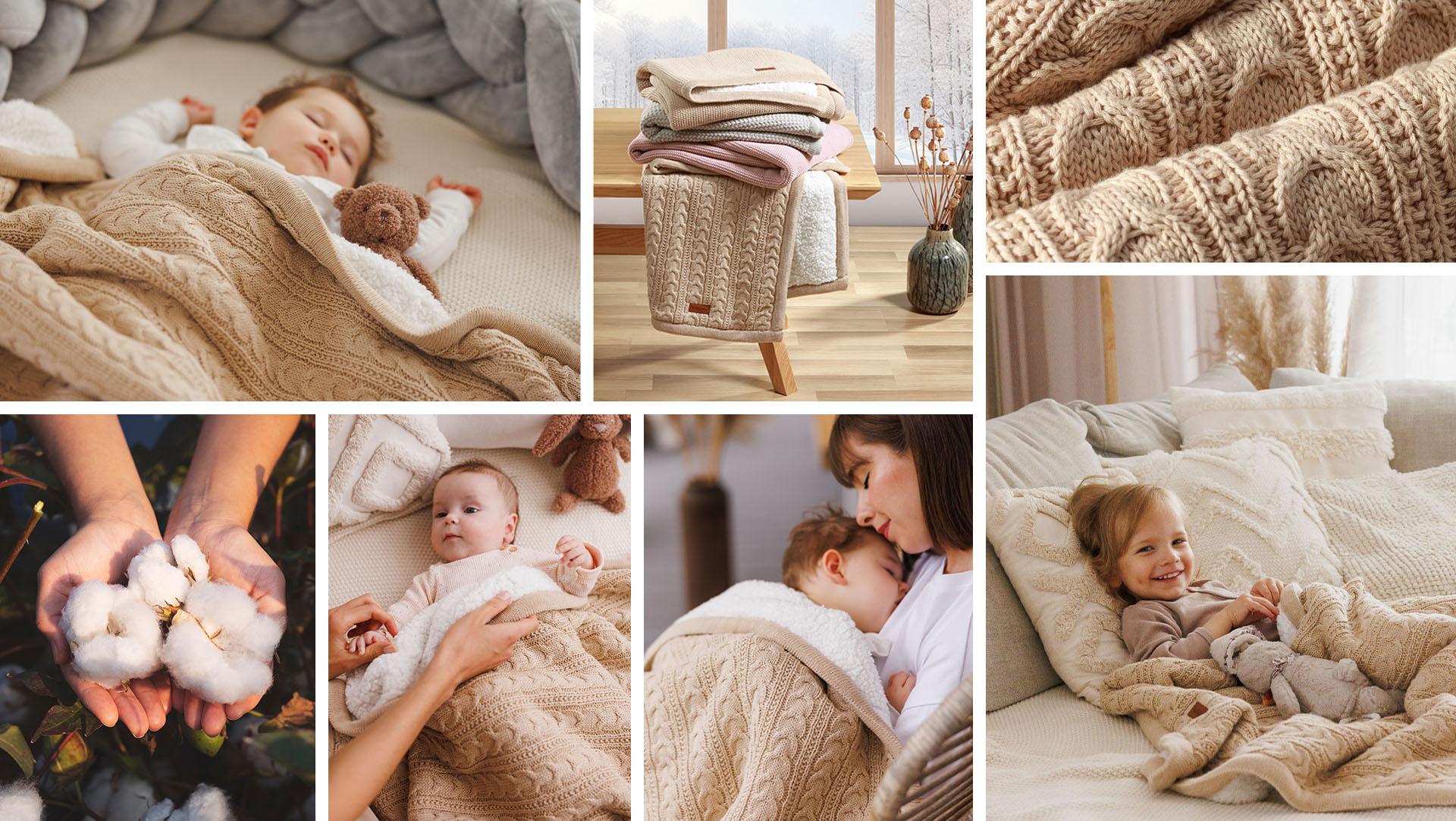 BABYONO Deka bavlnená s fleecovou podšívkou 75 x 100 cm svetlo hnedá