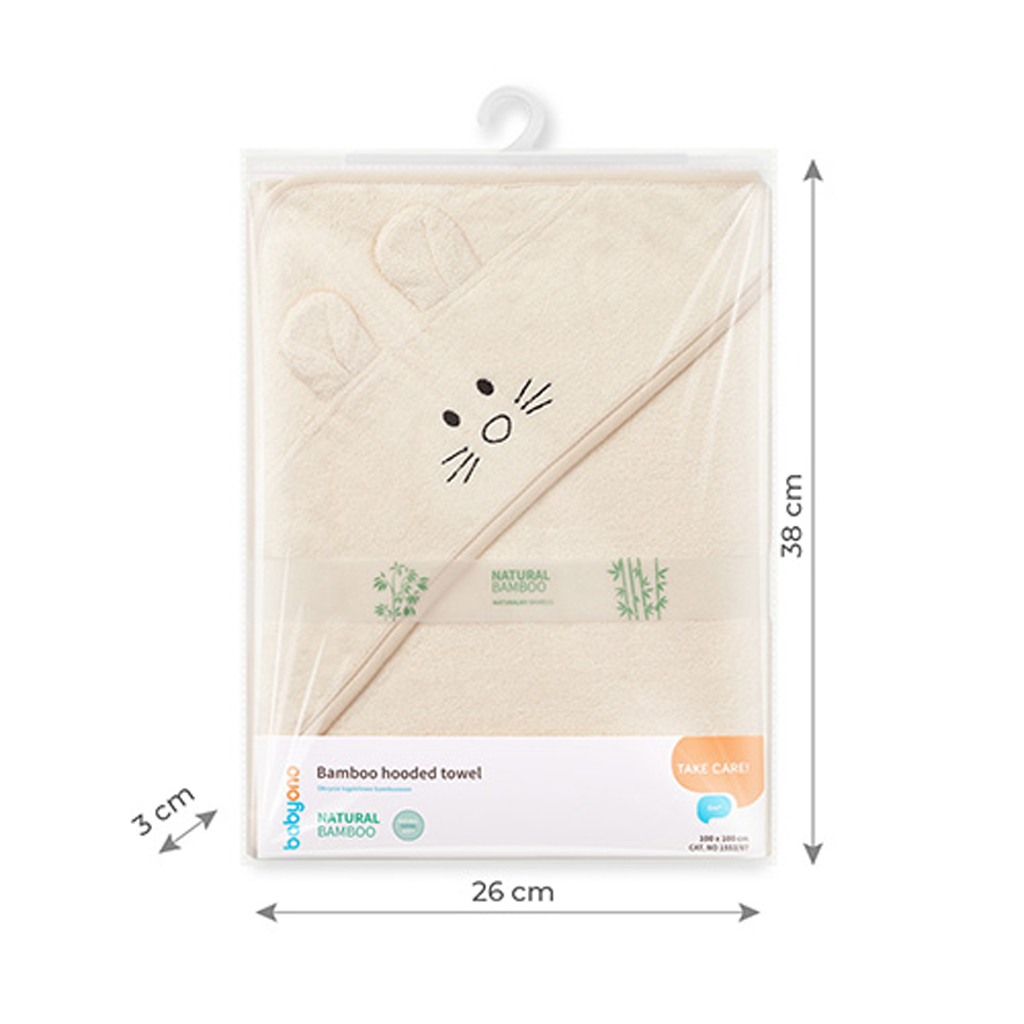 BABYONO Osuška bambusová Super Soft Cream 100x100 cm