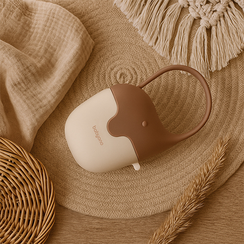 BABYONO Puzdro na cumlík slon béžovej 0m+