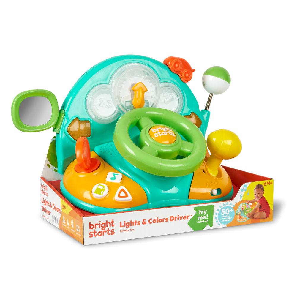 BRIGHT STARTS Hračka hudobná svetelná volant Lights&amp;Colors Driver™ 6m+