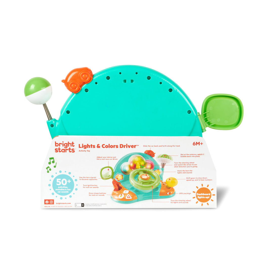 BRIGHT STARTS Hračka hudobná svetelná volant Lights&amp;Colors Driver™ 6m+