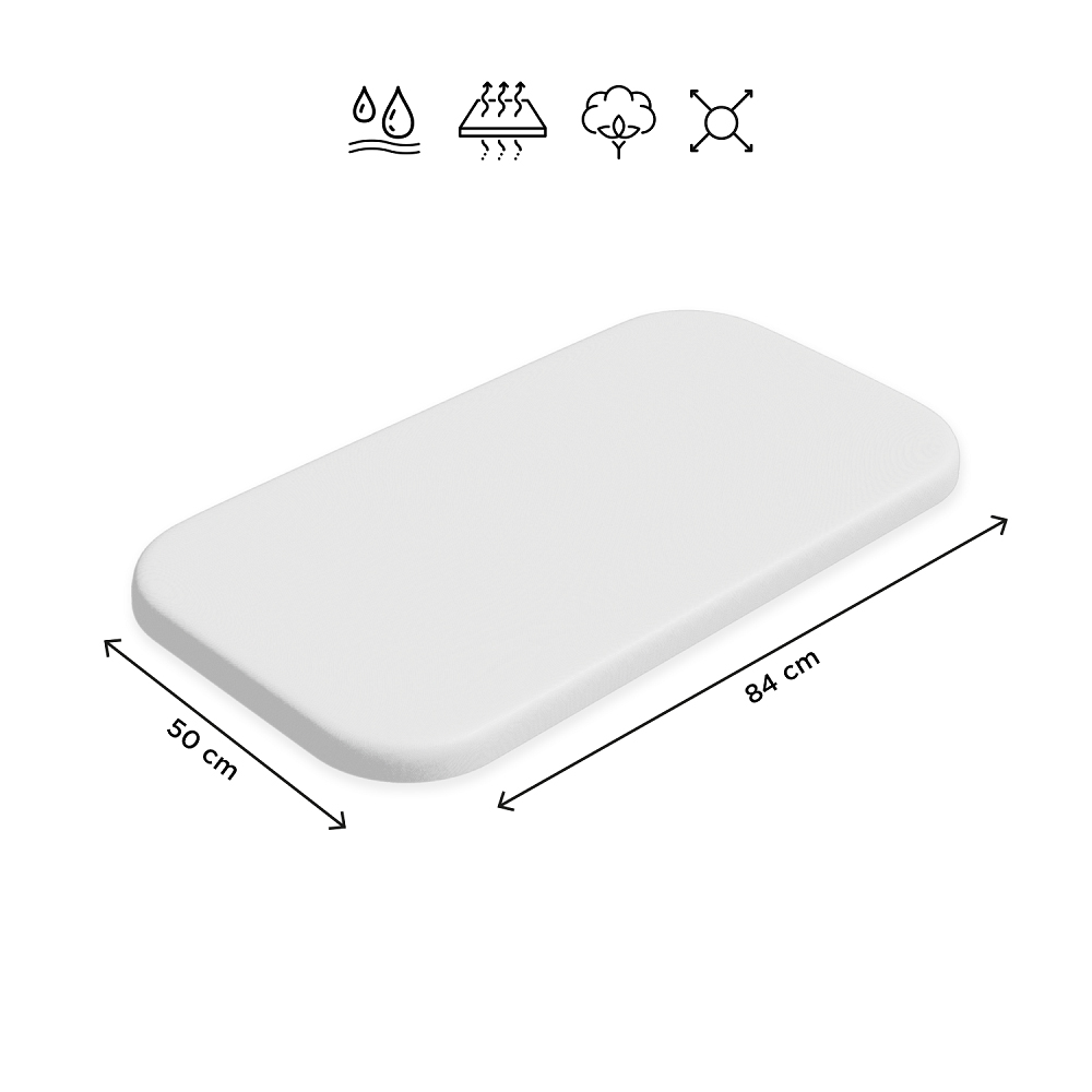 PETITE&amp;MARS Napínacia plachta nepremokavá do malej postieľky Soft Dream Mini 84 x 50 White