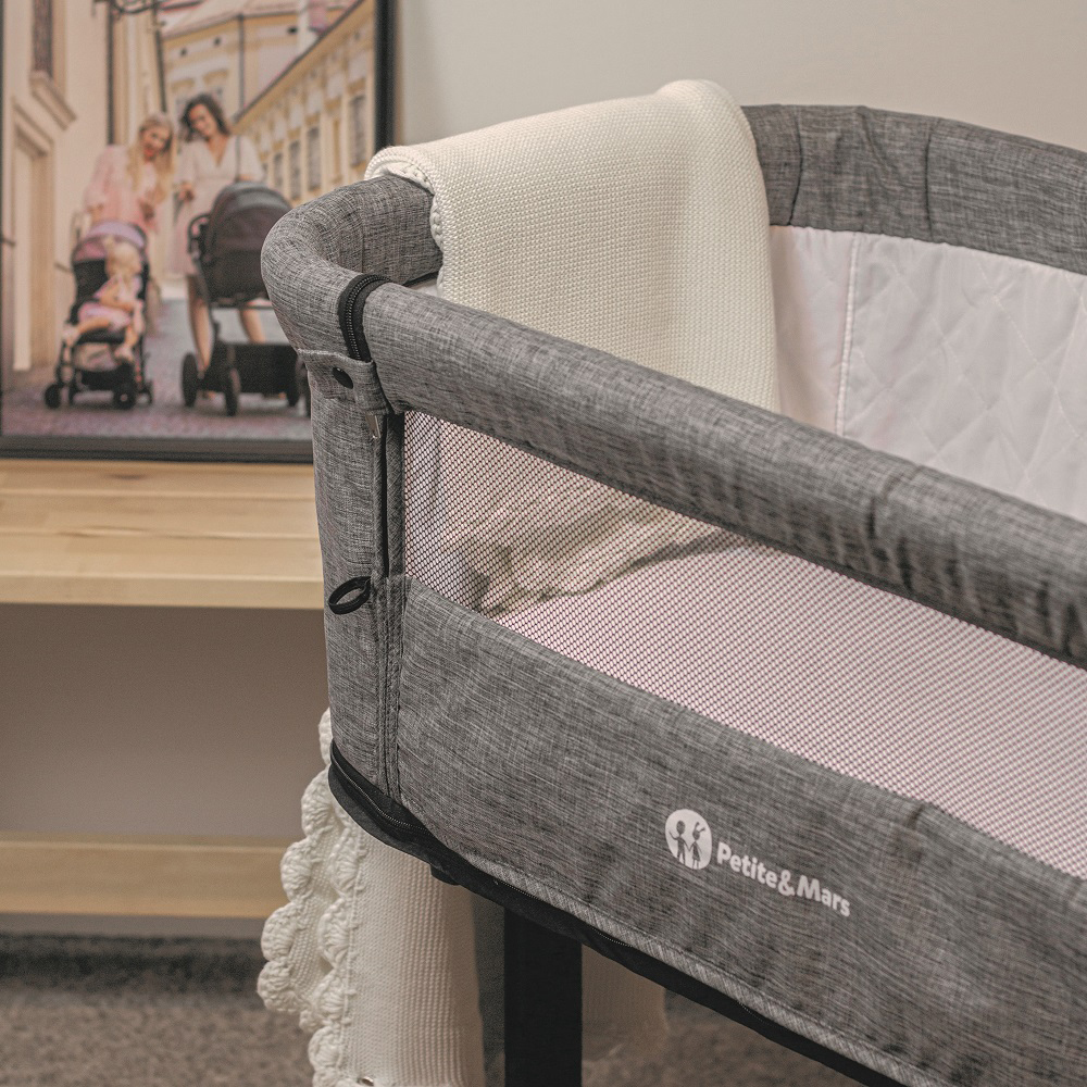 PETITE&amp;MARS Napínacia plachta nepremokavá do malej postieľky Soft Dream Mini 84 x 50 White