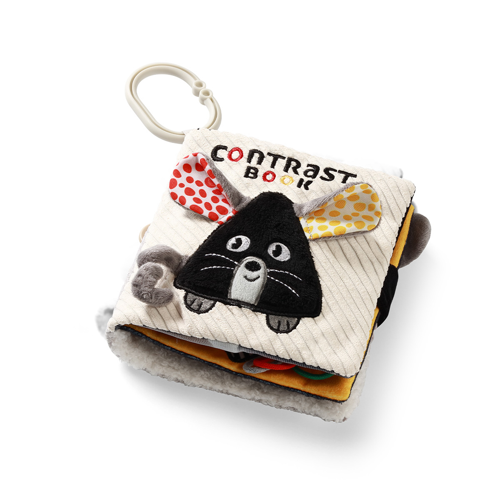 BABYONO Knižka senzorická kontrastná Mouse 0 m+