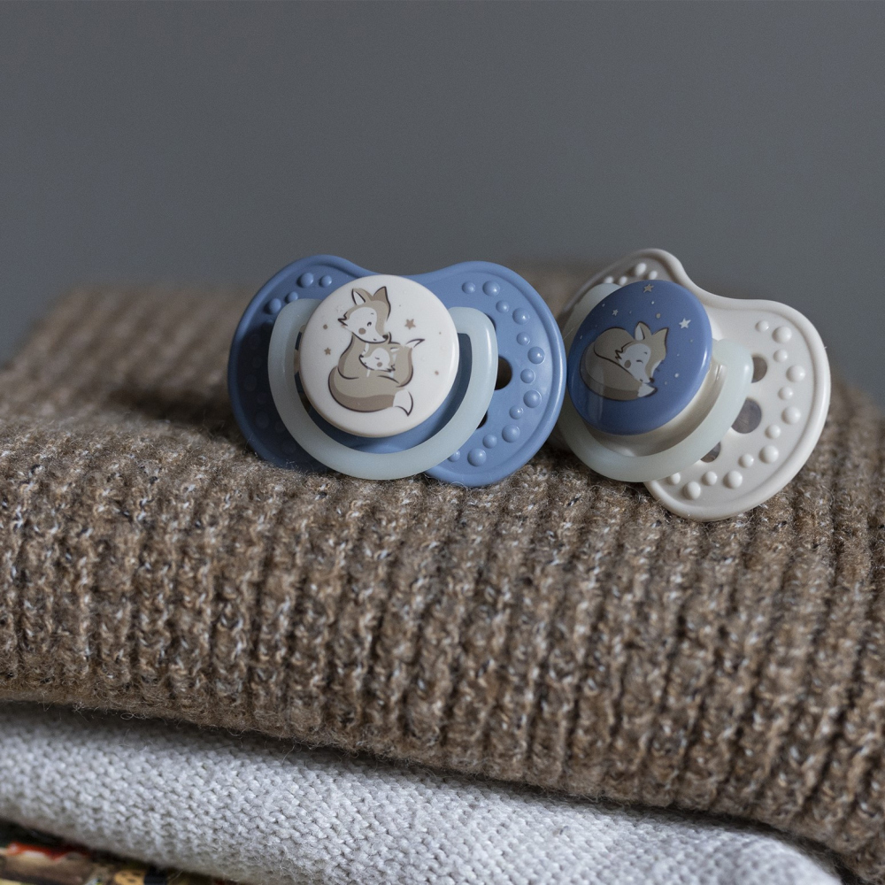 LOVI Cumlík dynamický silikónový Night&amp;Day 18m+ 2ks chlapec