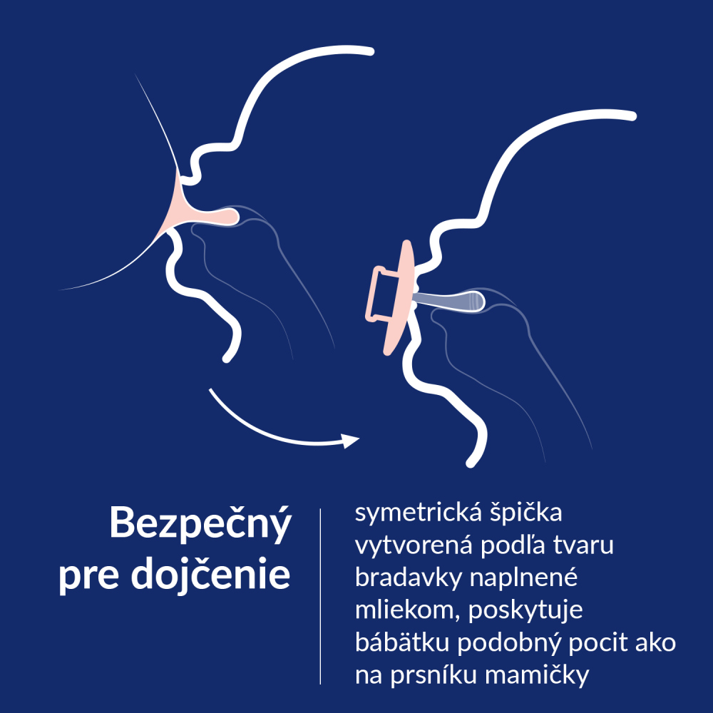 LOVI Cumlík svietiaci silikónový dynamický Prime 18m+ 2ks Ivory/Blush