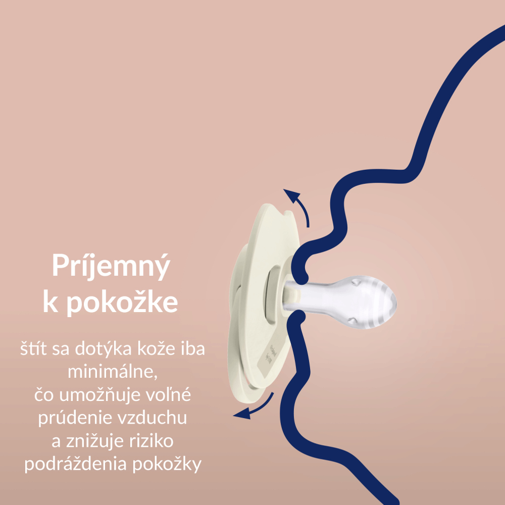 LOVI Cumlík svietiaci silikónový dynamický Prime 18m+ 2ks Ivory/Blush