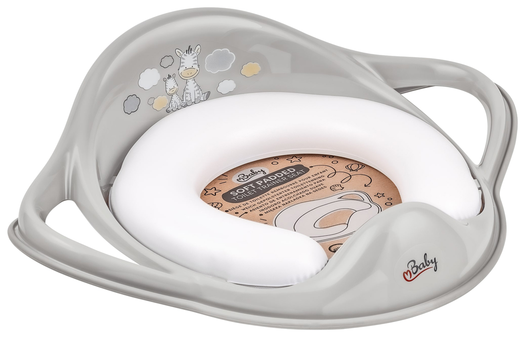 MALTEX Redukcia na WC s úchytmi mäkká Zebra - Grey