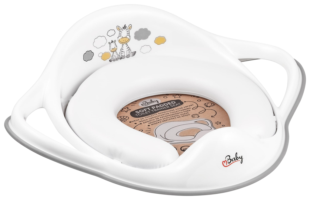 MALTEX Redukcia na WC s úchytmi mäkká Zebra - White