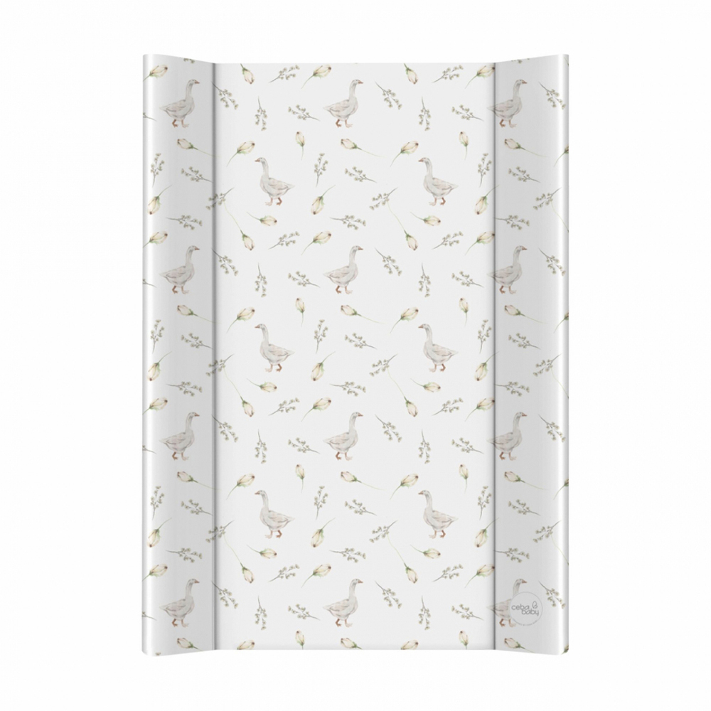 CEBA BABY Podložka prebaľovacia 2-hranná s pevnou doskou (50x70) Basic Goose
