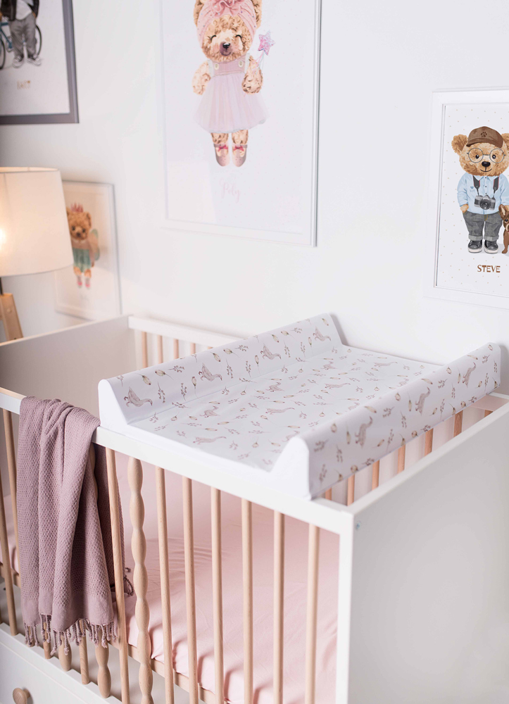 CEBA BABY Podložka prebaľovacia 2-hranná s pevnou doskou (50x70) Basic Goose