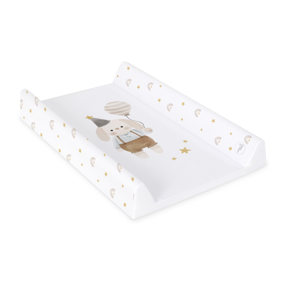 CEBA BABY Podložka prebaľovacia 2-hranná s pevnou doskou (50x70) Ultra Light Birthday Bunny