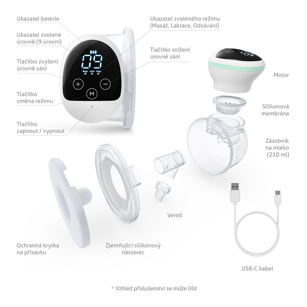 TRUELIFE Odsávačka materského mlieka elektrická handsfree Nutrio BP W5