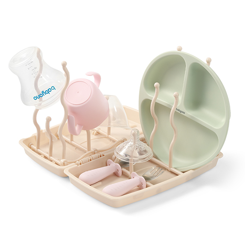 BABYONO Stojan na sušenie dojčenských fliaš a cumlíkov béžový