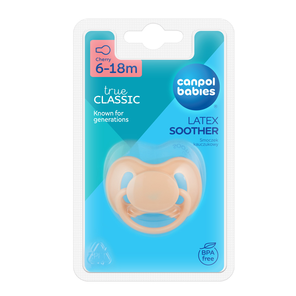 CANPOL BABIES Cumlík kaučukový s okrúhlou špičkou Nude 6-18m krémový