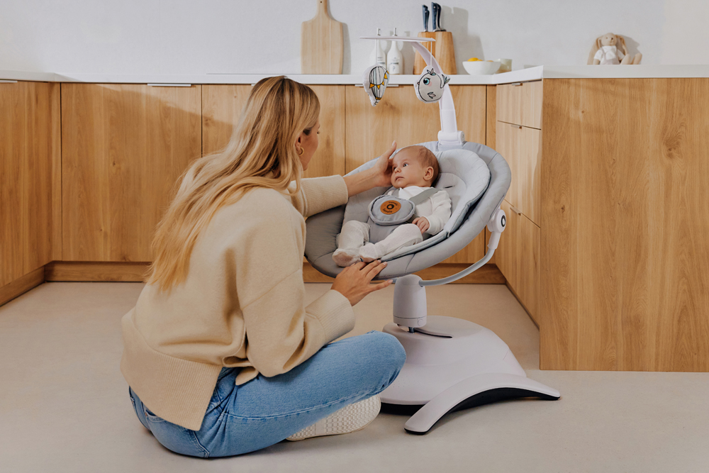 LIONELO Detské lehátko Bella Set Grey Concrete, 0m+