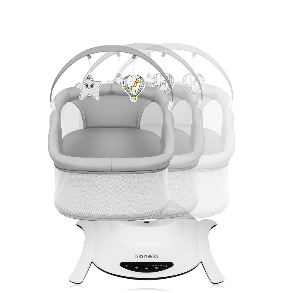 LIONELO Detské lehátko Bella Set Grey Concrete, 0m+