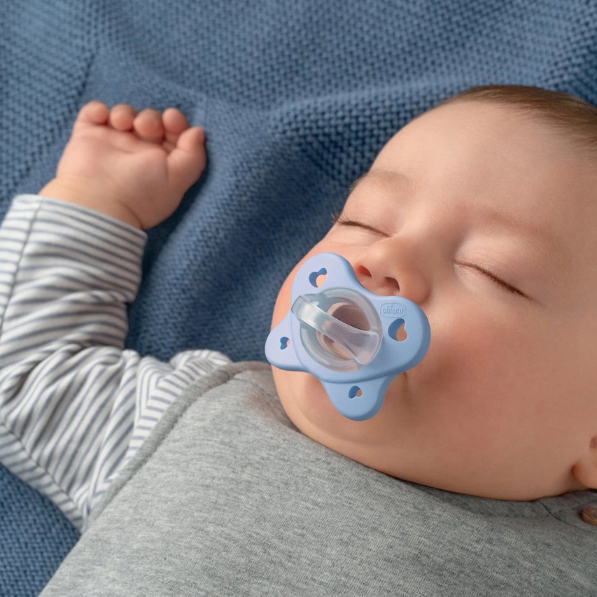 CHICCO Cumlík Physio Dual Soft silikónový chlapec 6-16m, 2 ks