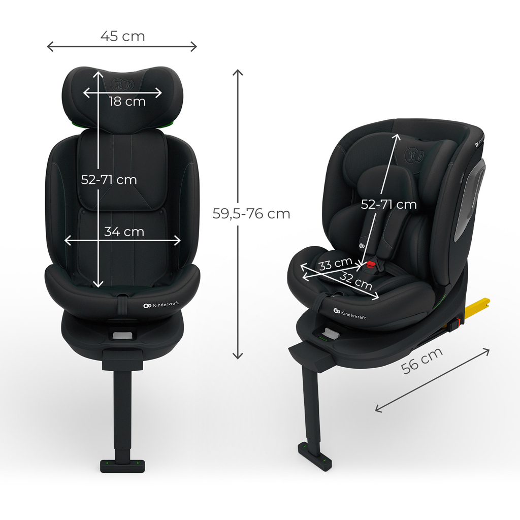 KINDERKRAFT Autosedačka i-360 2 Plus (40-150 cm) Black