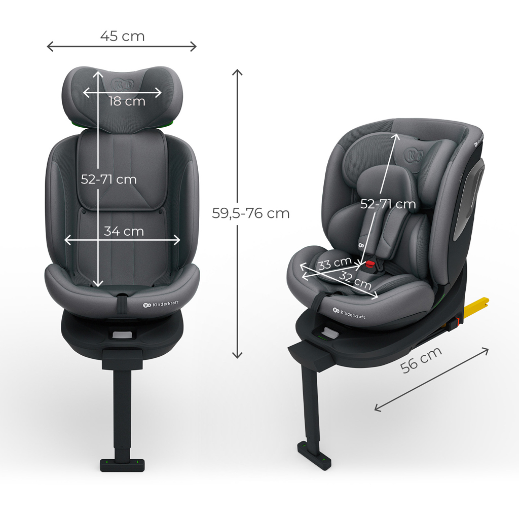 KINDERKRAFT Autosedačka i-360 2 Plus (40-150 cm) Grey