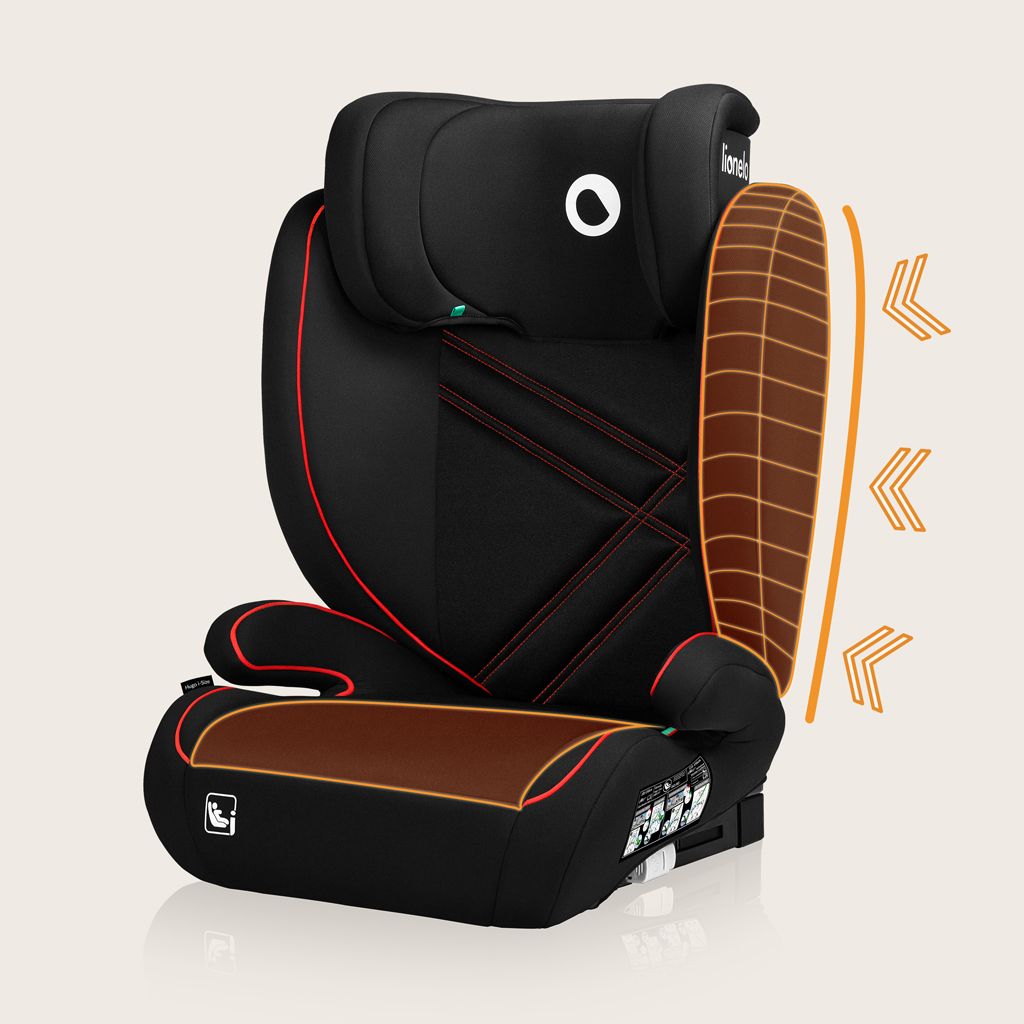 LIONELO Autosedačka Hugo i-Size (100-150 cm) Sporty Black Red