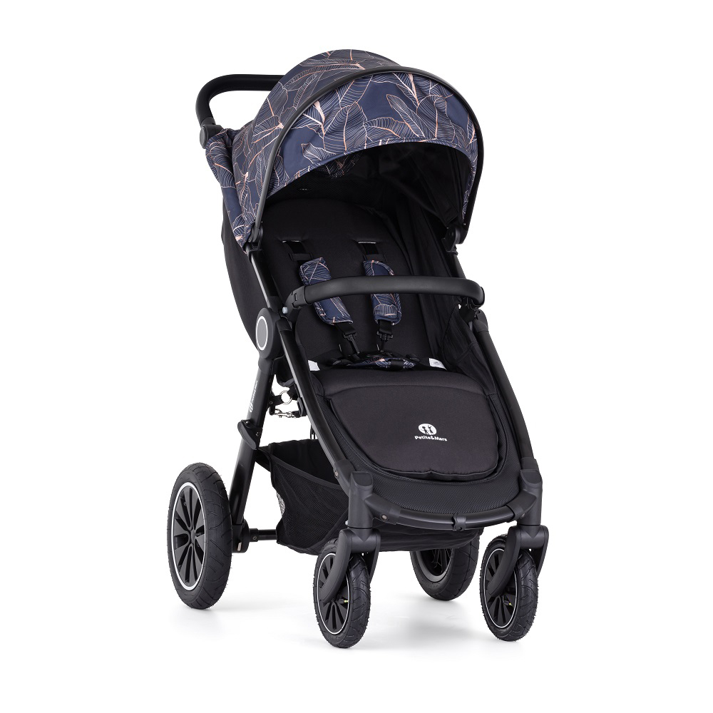 PETITE&amp;MARS Kočík Street+ Air Black Limited 100 Palmtree