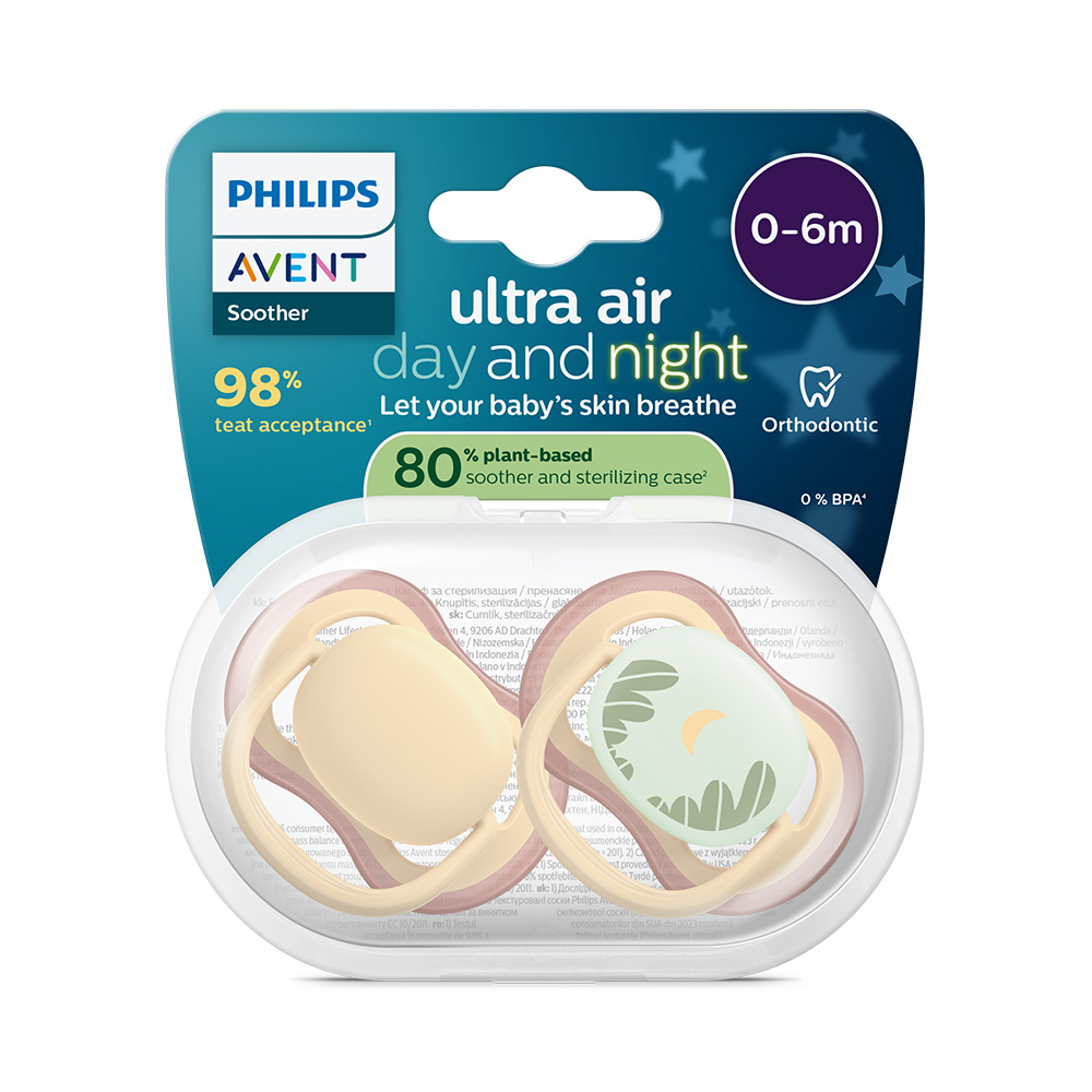 Philips AVENT Cumlík Ultra air denný a nočný neutral/obrázok 0-6m 2ks