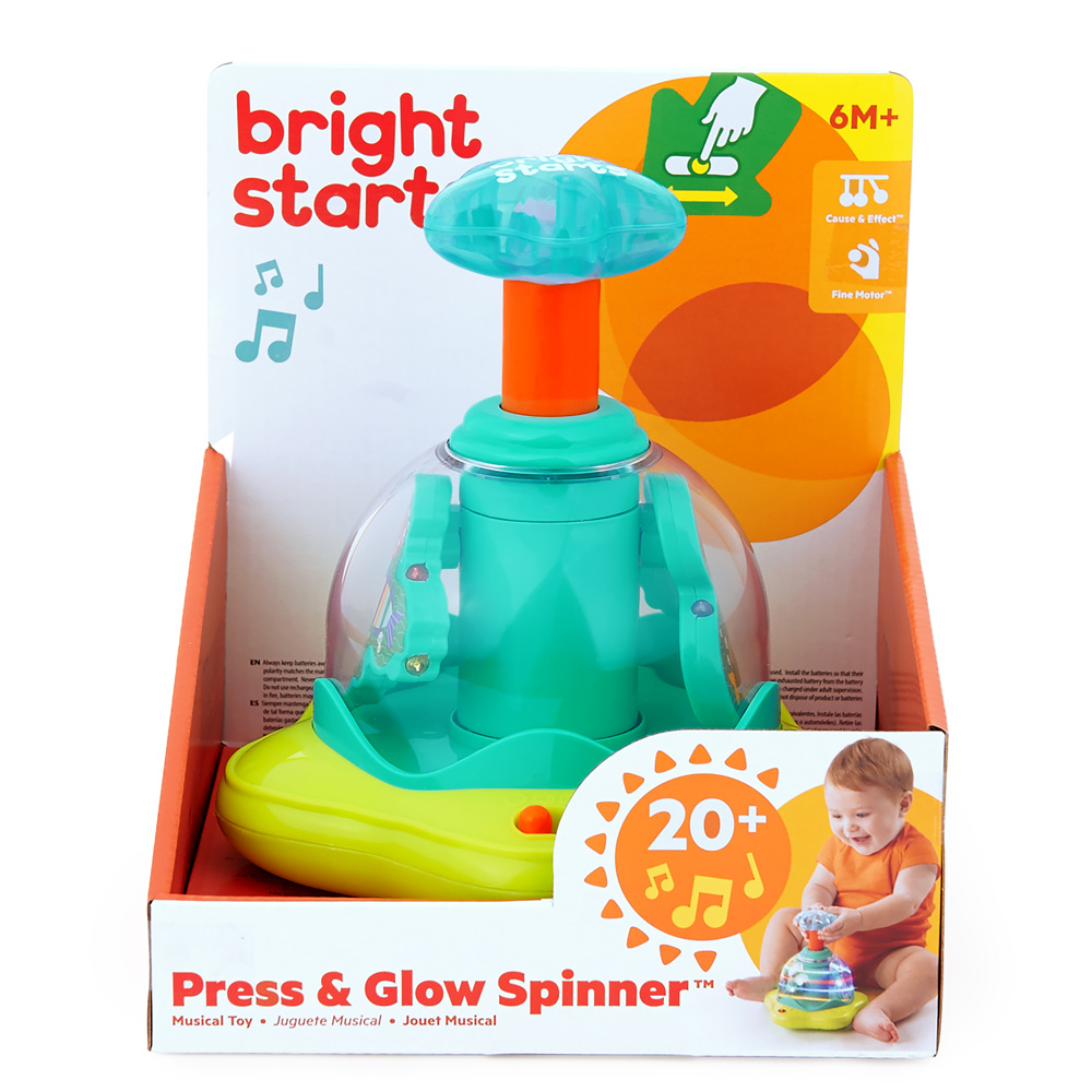 BRIGHT STARTS Hračka hudobná svietiaca Press&amp;Glow Spinner 6m+